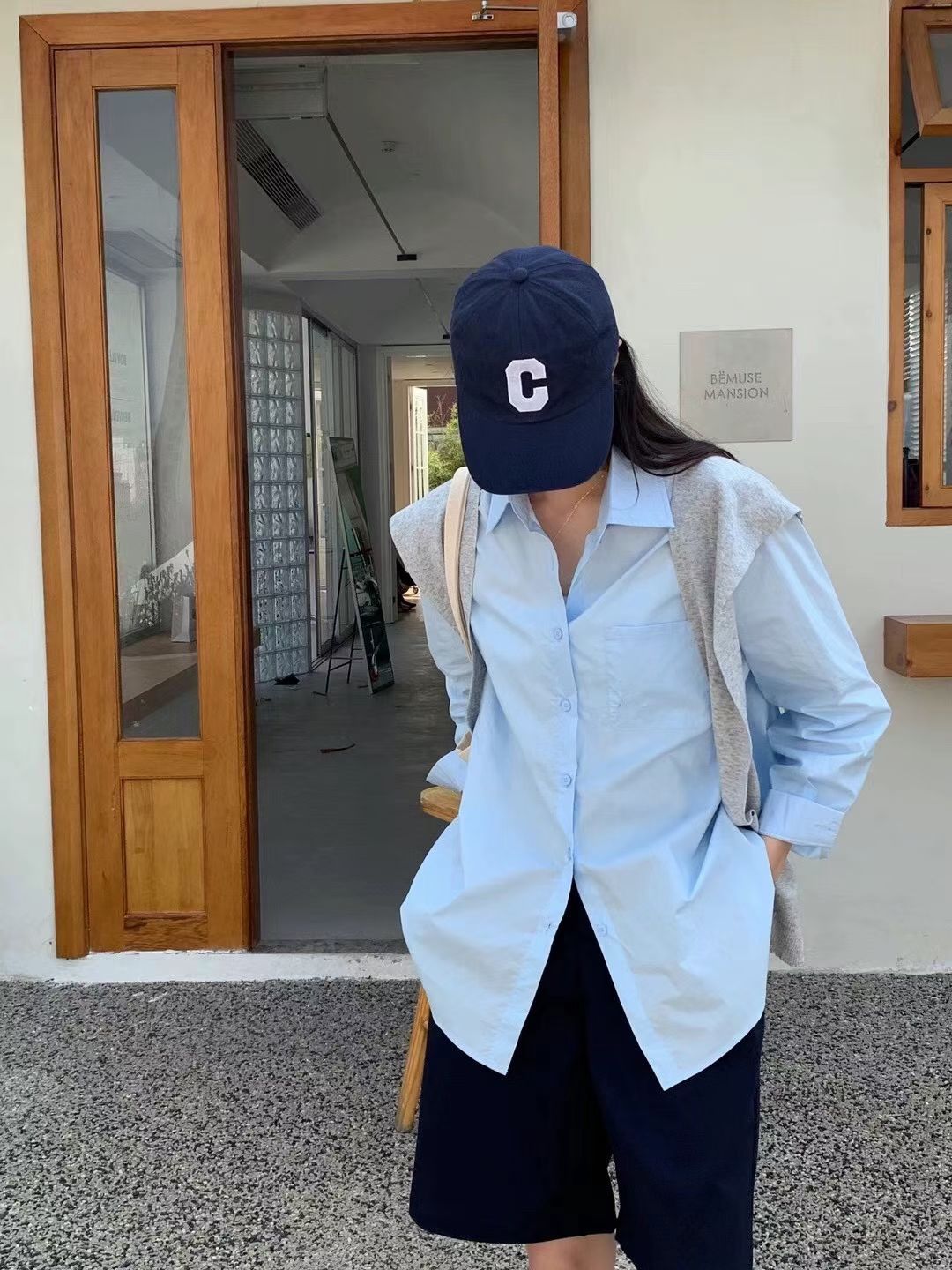 【T6688】高品质学院风翻领长袖衬衫上衣，有口袋 ❤️❤️