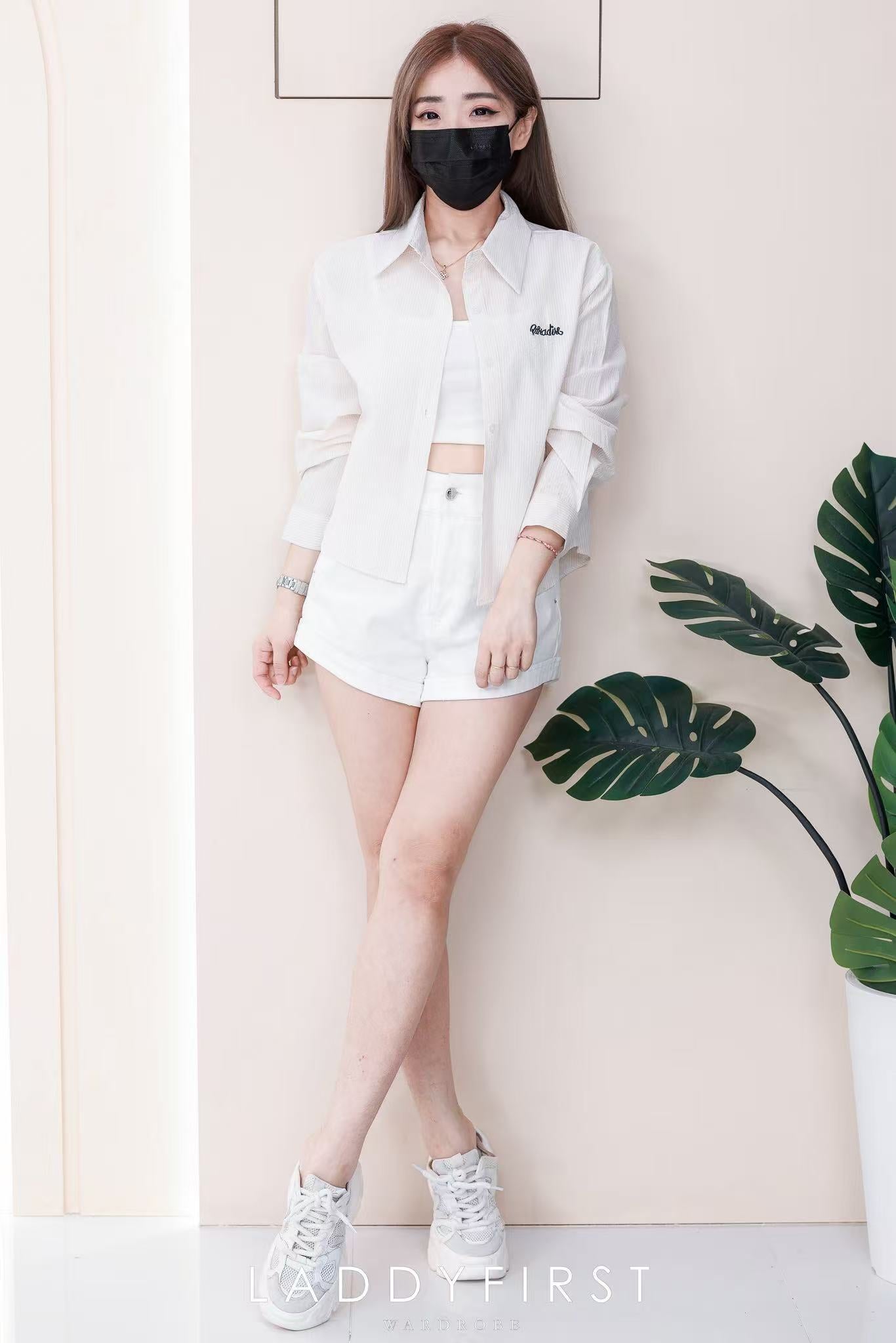 【S121463】高品质COTTON JEANS牛仔弹力高腰百搭短裤，后腰伸缩弹力，有口袋 ❤️❤️