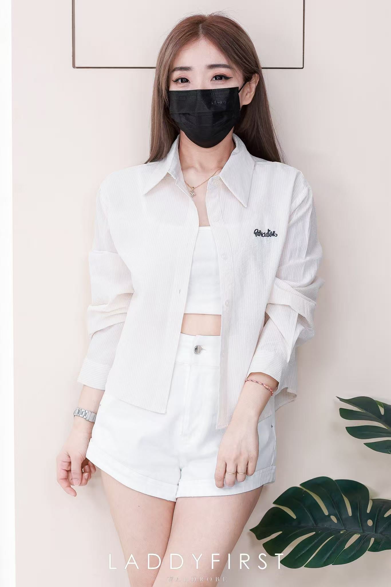 【S121463】高品质COTTON JEANS牛仔弹力高腰百搭短裤，后腰伸缩弹力，有口袋 ❤️❤️