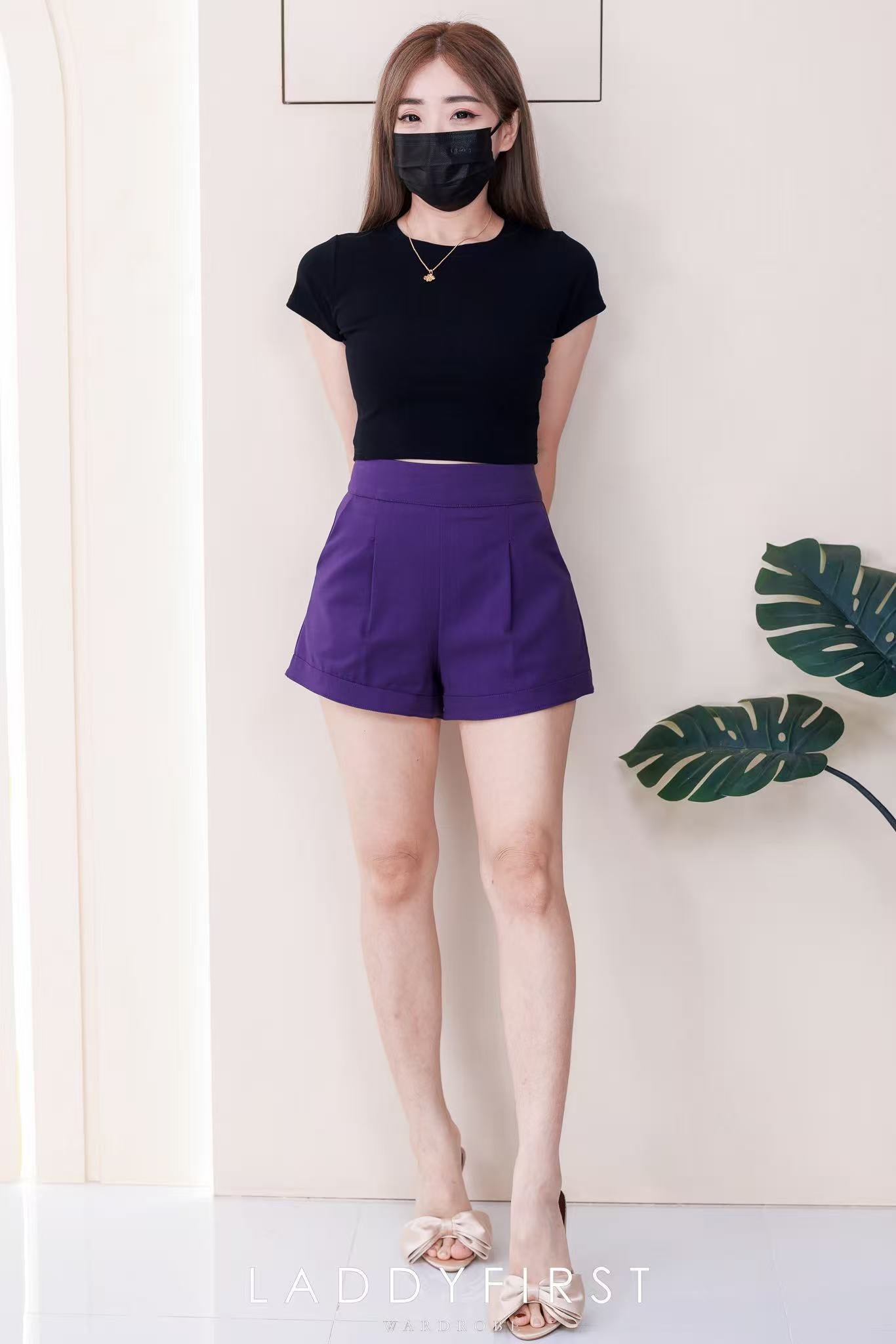 【S38643】独家爆款高品质版型绝美高腰显脚长高腰西装百搭短裤，有口袋 #内层有里布 #百搭必备 🔥🔥 【B-R2-C4】