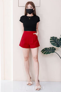 【S38643】独家爆款高品质版型绝美高腰显脚长高腰西装百搭短裤，有口袋 #内层有里布 #百搭必备 🔥🔥 【B-R2-C4】