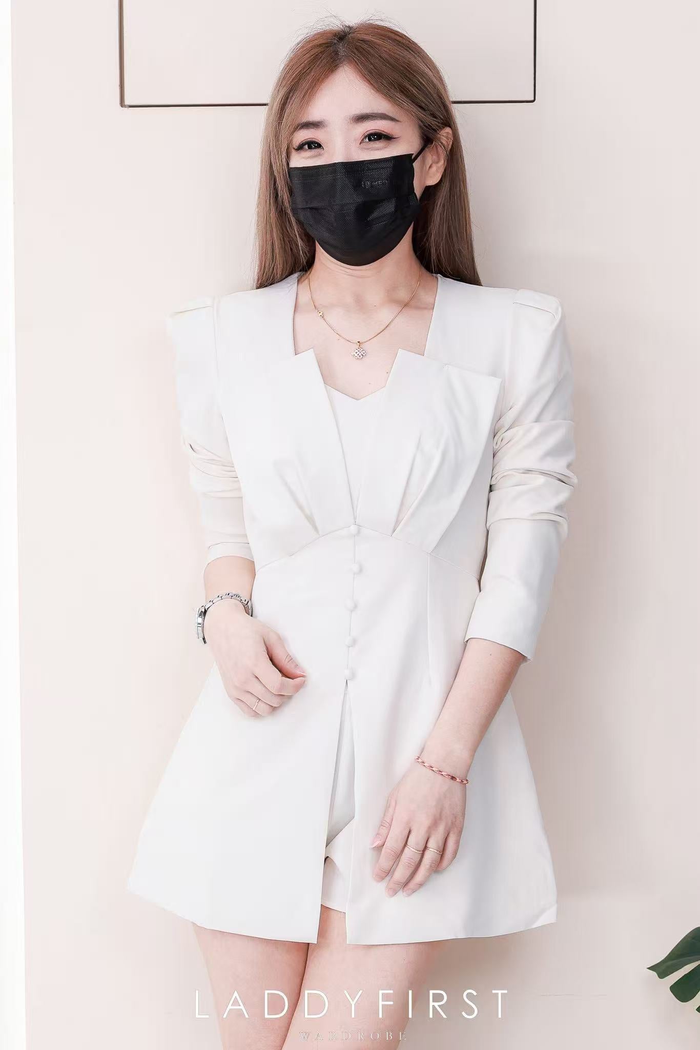 【D71113 / 37555】高品质高级感简约时尚西装长袖连身裤裙 ❤️❤️