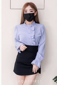 【T14271 / 16829】高品质法式宫廷风荷叶边长袖时装上衣 ❤️❤️ 【A-R1-C3】