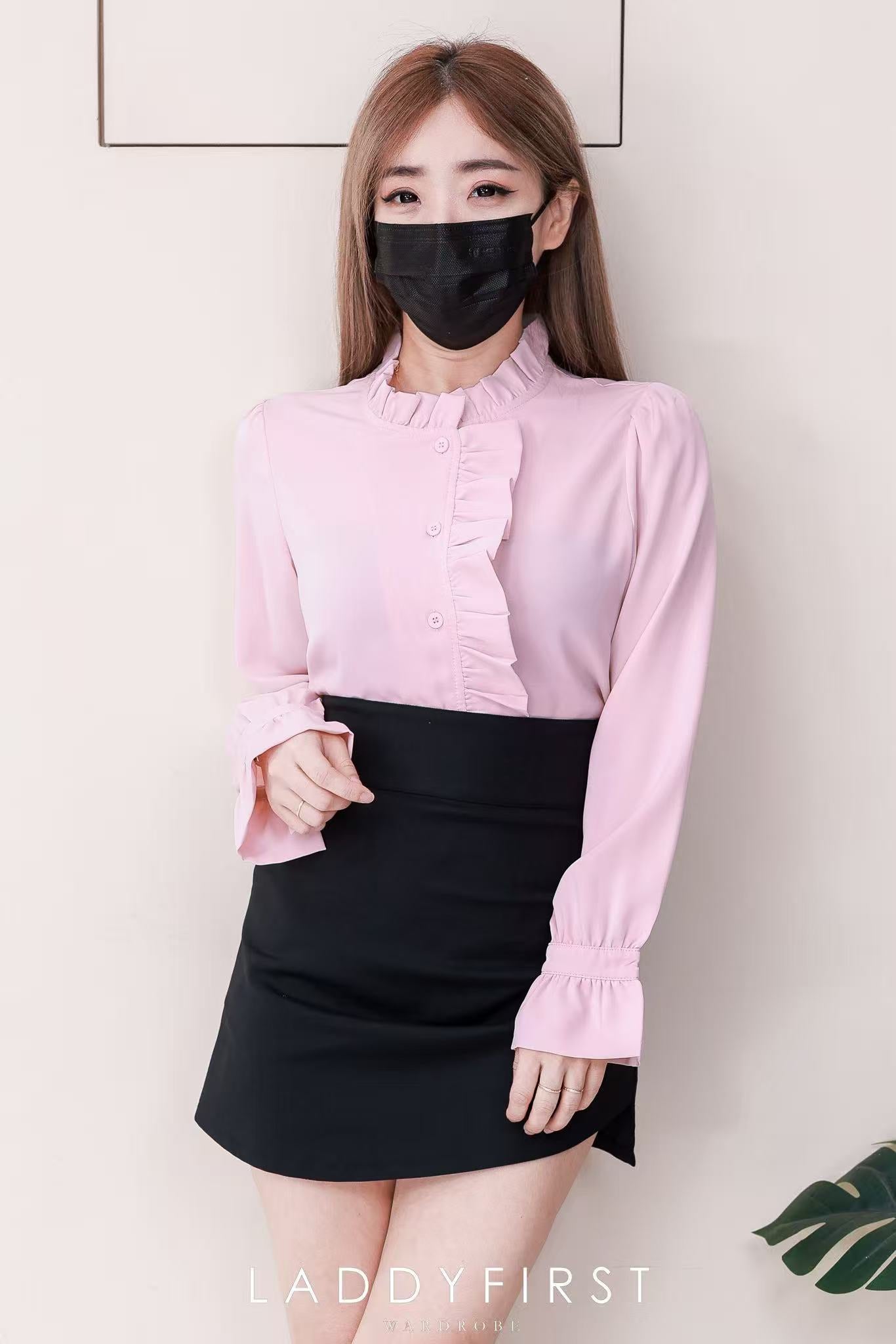 【T14271 / 16829】高品质法式宫廷风荷叶边长袖时装上衣 ❤️❤️ 【A-R1-C3】