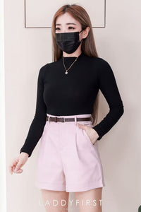 【S82532】高品质简约时尚西装高腰显瘦百搭短裤，搭配附送腰带，有口袋 ❤️❤️ 【A-R1-C2】