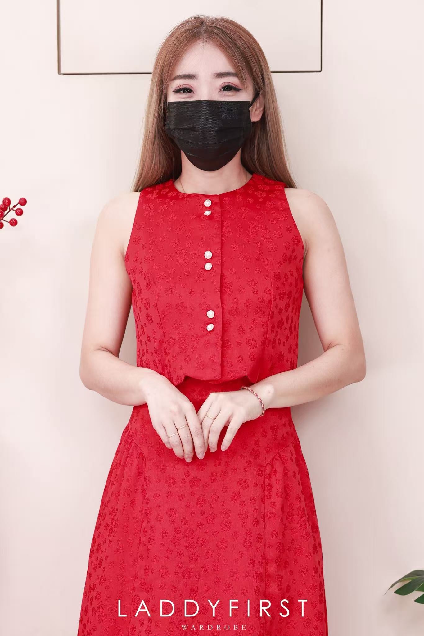 【SS98802】高品质两件式国风新中式旗袍套装 无袖上衣➕高腰长裙 ❤️❤️