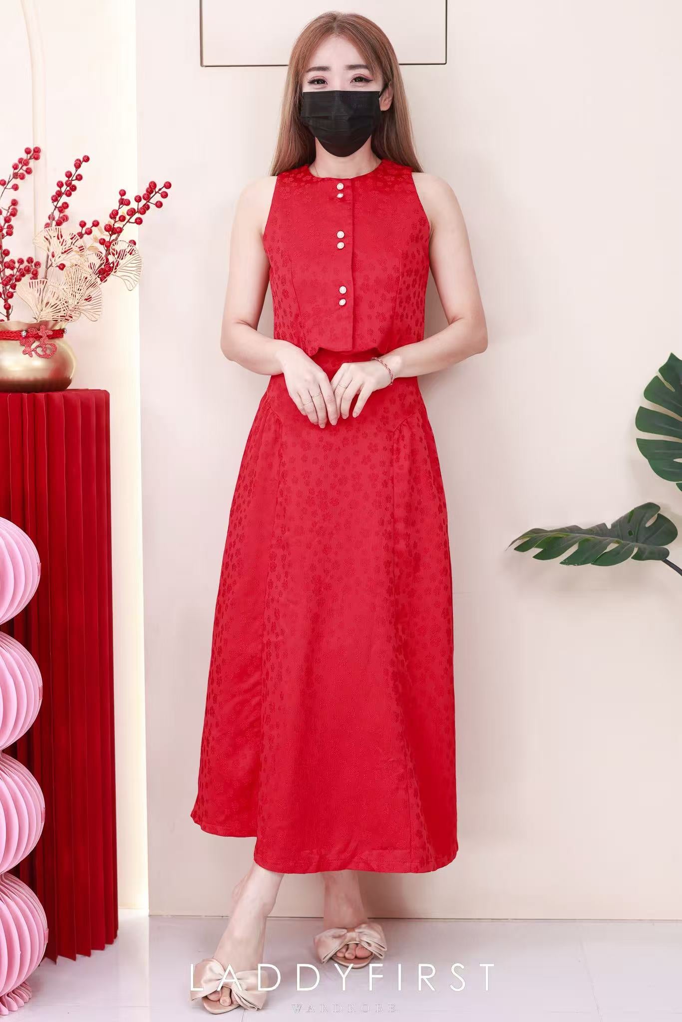 【SS98802】高品质两件式国风新中式旗袍套装 无袖上衣➕高腰长裙 ❤️❤️