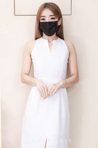 【D82815】高品质大气气质感晚宴锦棉连身裙子，有口袋 ❤❤ 【A-R2-C1】