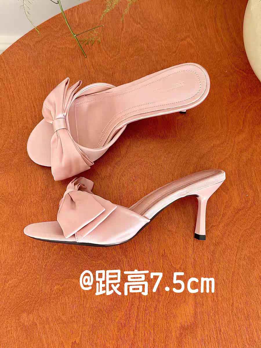 【R8007】🔅精选预售款🔅 【直播间搭配 2.0升级版】高质量新款欧美蝴蝶结细跟高跟鞋 👠