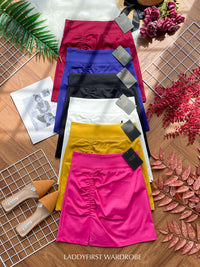 【S7088】抽褶设计西装高腰百搭裙子，内有里裤 #百搭必备 【C-R1-C2】