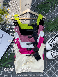 【T3333】独家爆款简约百搭短版无袖内搭上衣 【B-R3-C6】