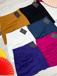 【S7020】独家爆款皱褶西装高腰百搭裤裙，前裙后裤，有口袋【B-R1-C1】