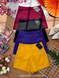 【S1445】独家爆款【万能妈妈】【有里布款📌】西装中高腰休闲百搭万能短裤，有口袋 #内有里布 ✔️ ❤️❤️【D-R2-C3】