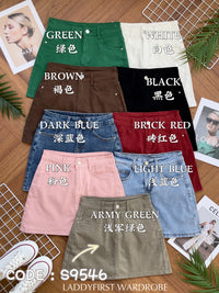 【S9546】高品质简约高腰显瘦A字牛仔百搭裙子，内层有里布短裤有口袋 ❤️❤️【D-R3-C3】