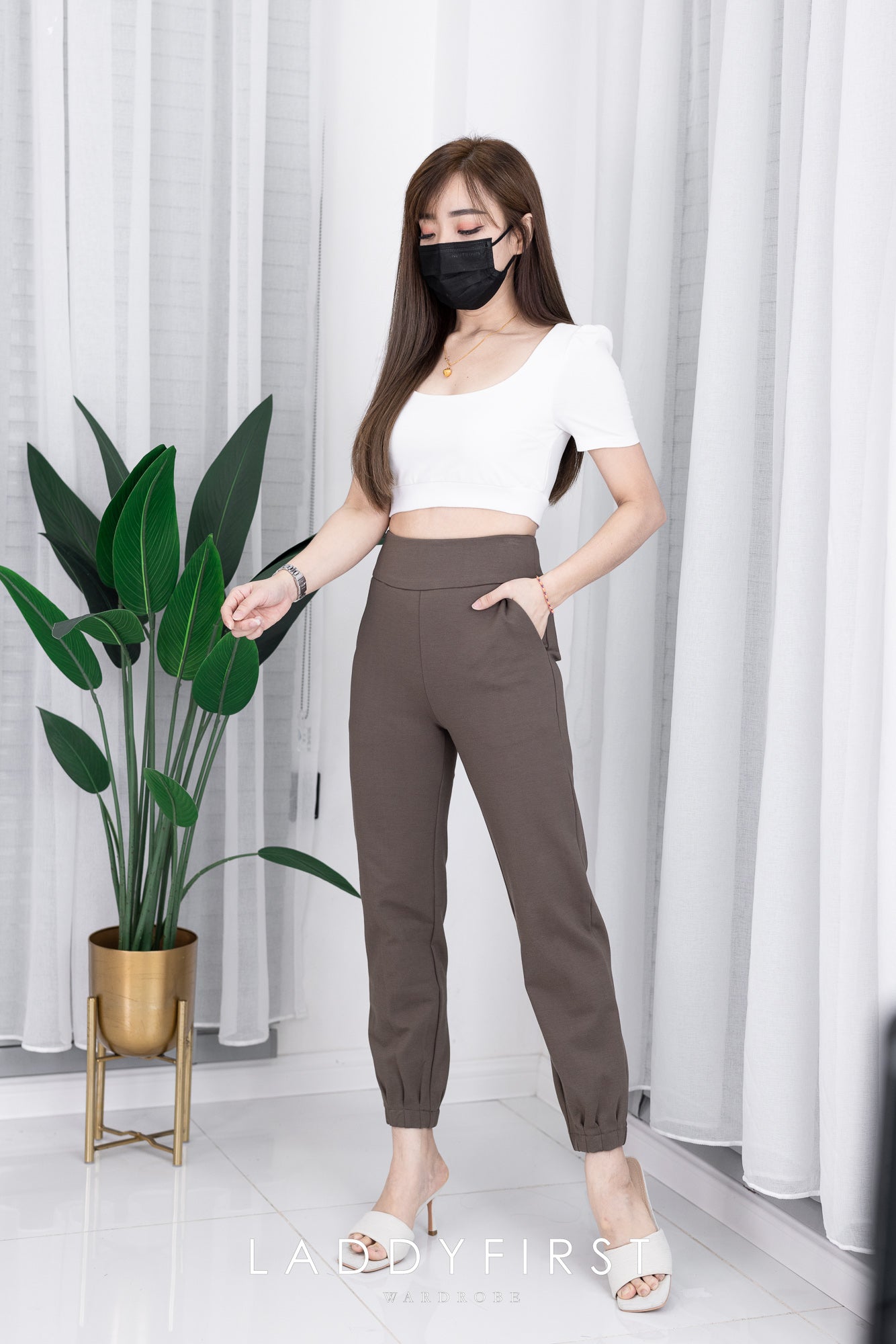 【L98313】【网站福利款✨】独家爆款高品质罗马高腰九分哈伦裤，有口袋【A-R1-C1】