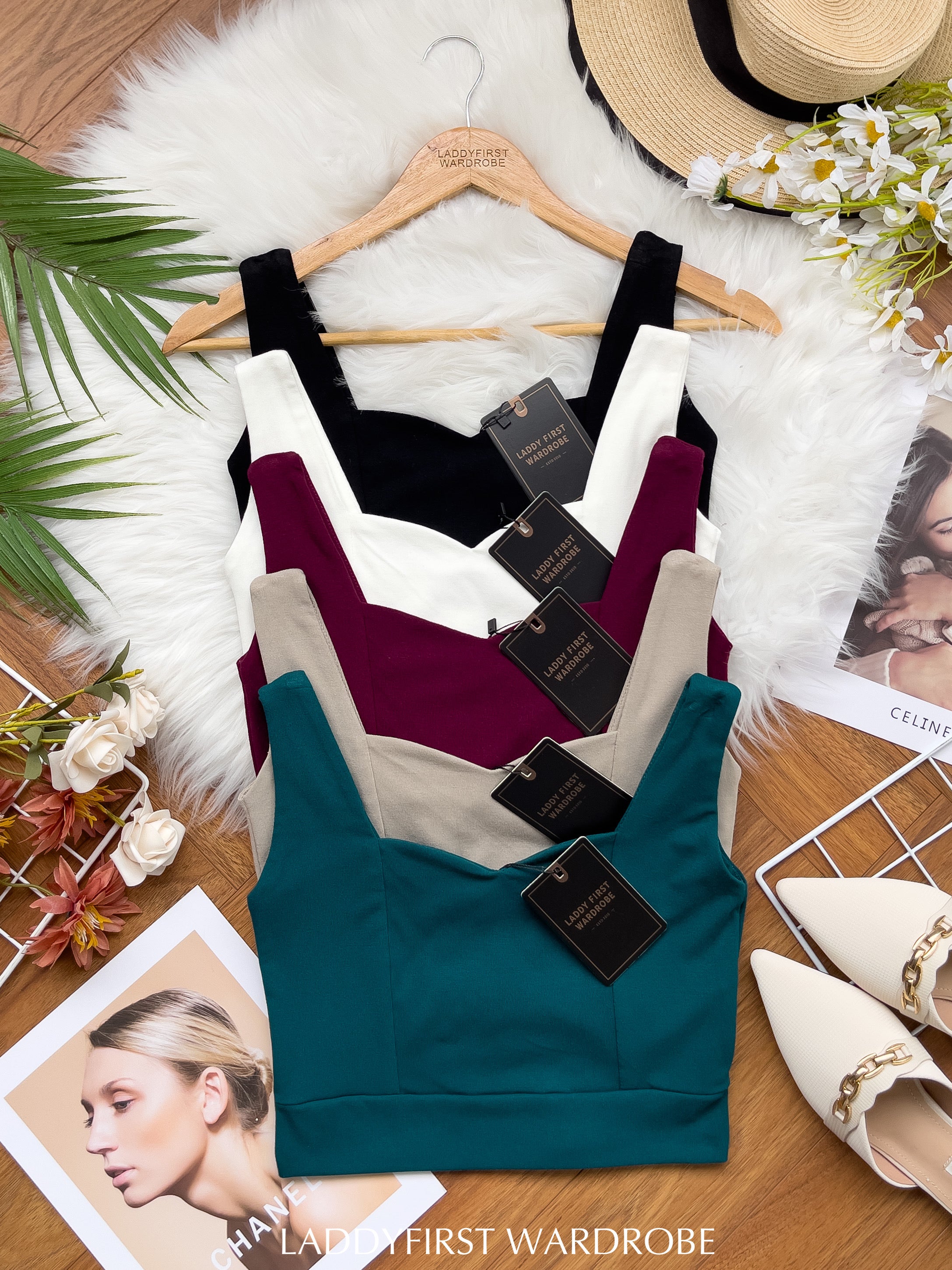 【T66162】🧧 宠粉福利回馈 🧧 独家爆款无拼缝双层爱心领无袖百搭小内搭上衣 ❤️❤️【A-R3-C3】