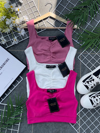 【T3333】独家爆款简约百搭短版无袖内搭上衣 【B-R3-C6】