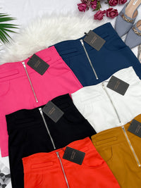 【S7565】独家爆款西装高腰百搭裤裙，前面金属拉链，有口袋 #百搭必备 【C-R1-C3】