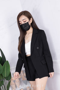 【SS210151】独家爆款高品质两件式厚实罗马套装 修身罗马外套上衣 ➕ 高腰罗马短裤 , 裤子有口袋【A-R1-C4】