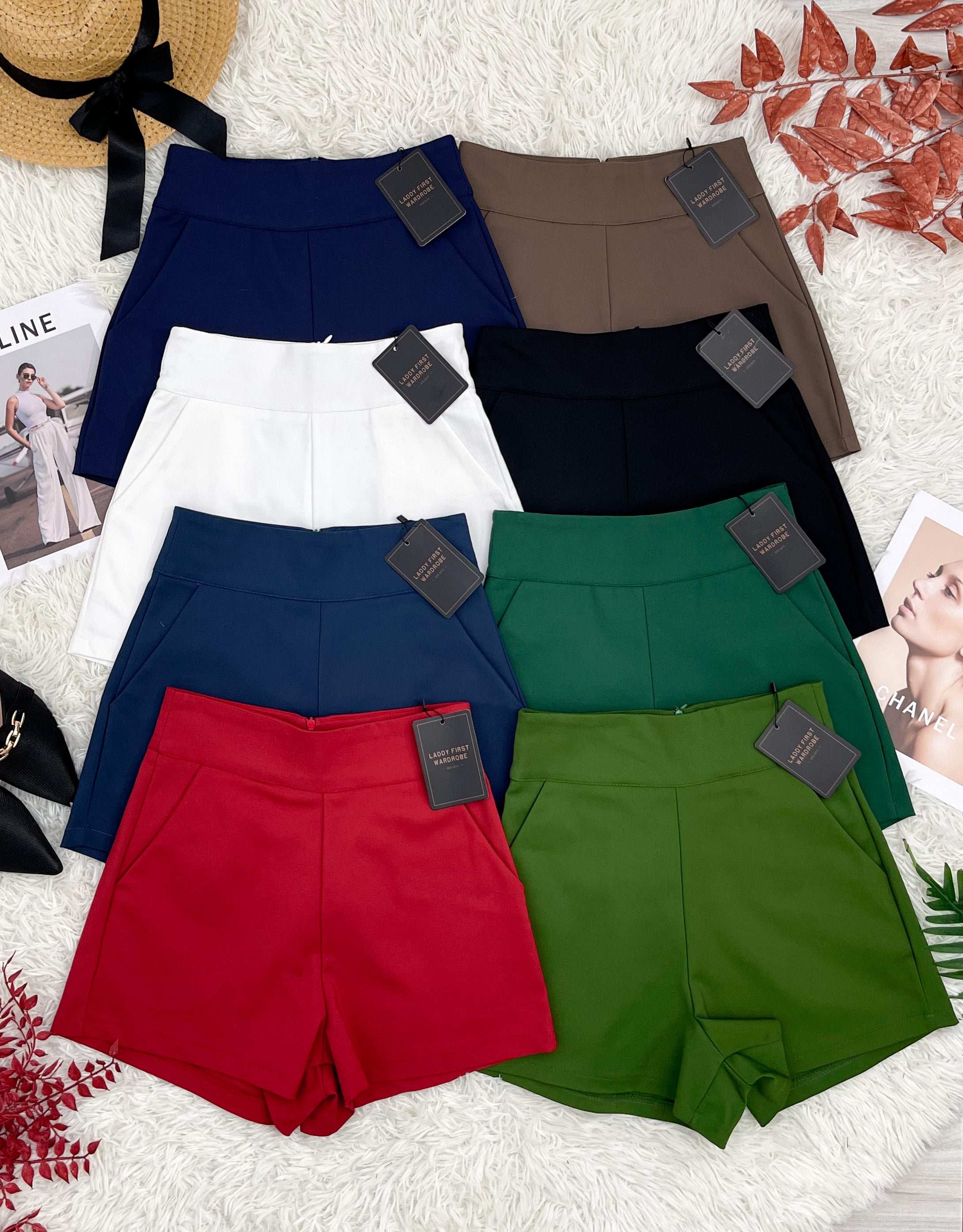 【S7885】【网站福利款✨】独家爆款【万能爸爸】西装高腰百搭短裤，后中拉链有口袋【B-R2-C6】