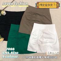 【S7088】抽褶设计西装高腰百搭裙子，内有里裤 #百搭必备 【C-R1-C2】