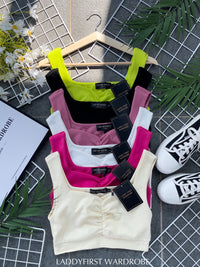 【T3333】独家爆款简约百搭短版无袖内搭上衣 【B-R3-C6】