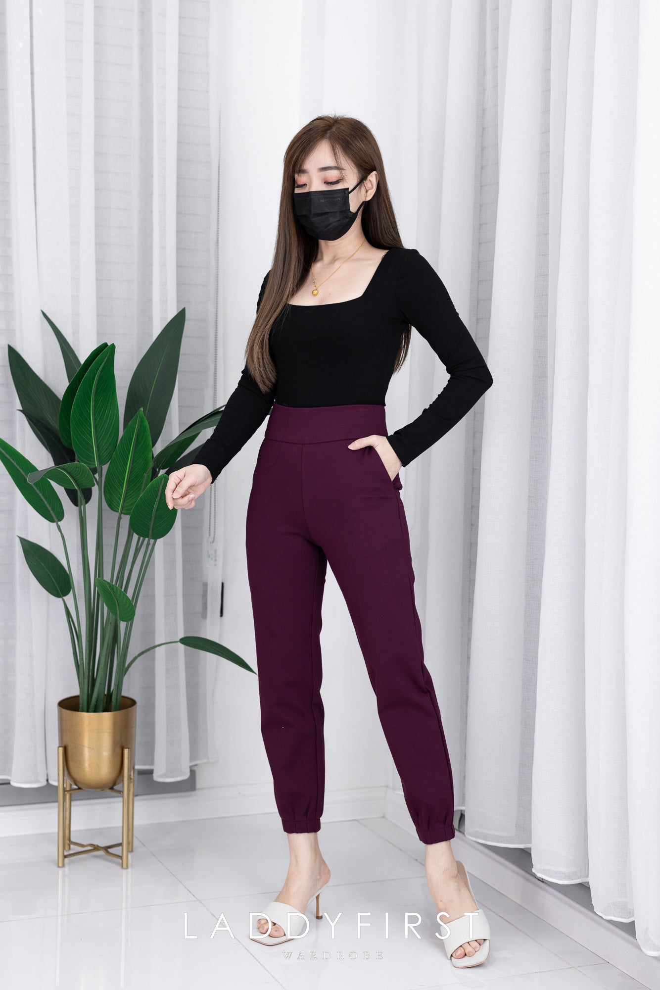 【L98313】【网站福利款✨】独家爆款高品质罗马高腰九分哈伦裤，有口袋【A-R1-C1】