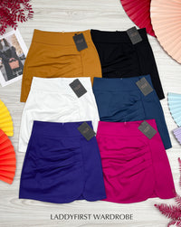 【S7020】独家爆款皱褶西装高腰百搭裤裙，前裙后裤，有口袋【B-R1-C1】