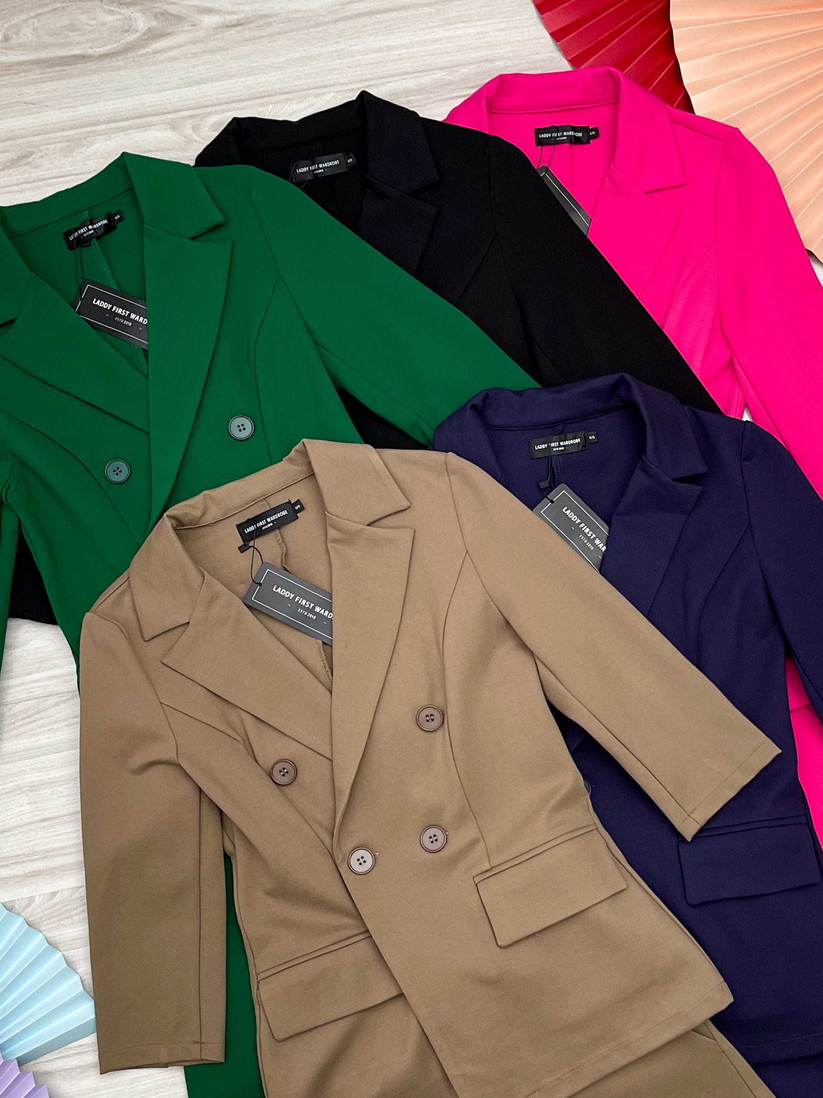 【SS339993】独家爆款两件式厚实后重罗马时装套装 修身外套上衣 ➕ 高腰百搭短裤 , 有口袋【B-R3-C5】