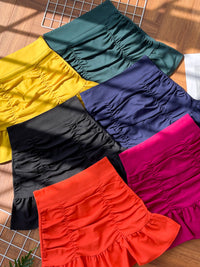 【S7597】独家爆款皱褶西装高腰显瘦百搭裤裙，前裙后裙内有里布裤子 【C-R1-C5】