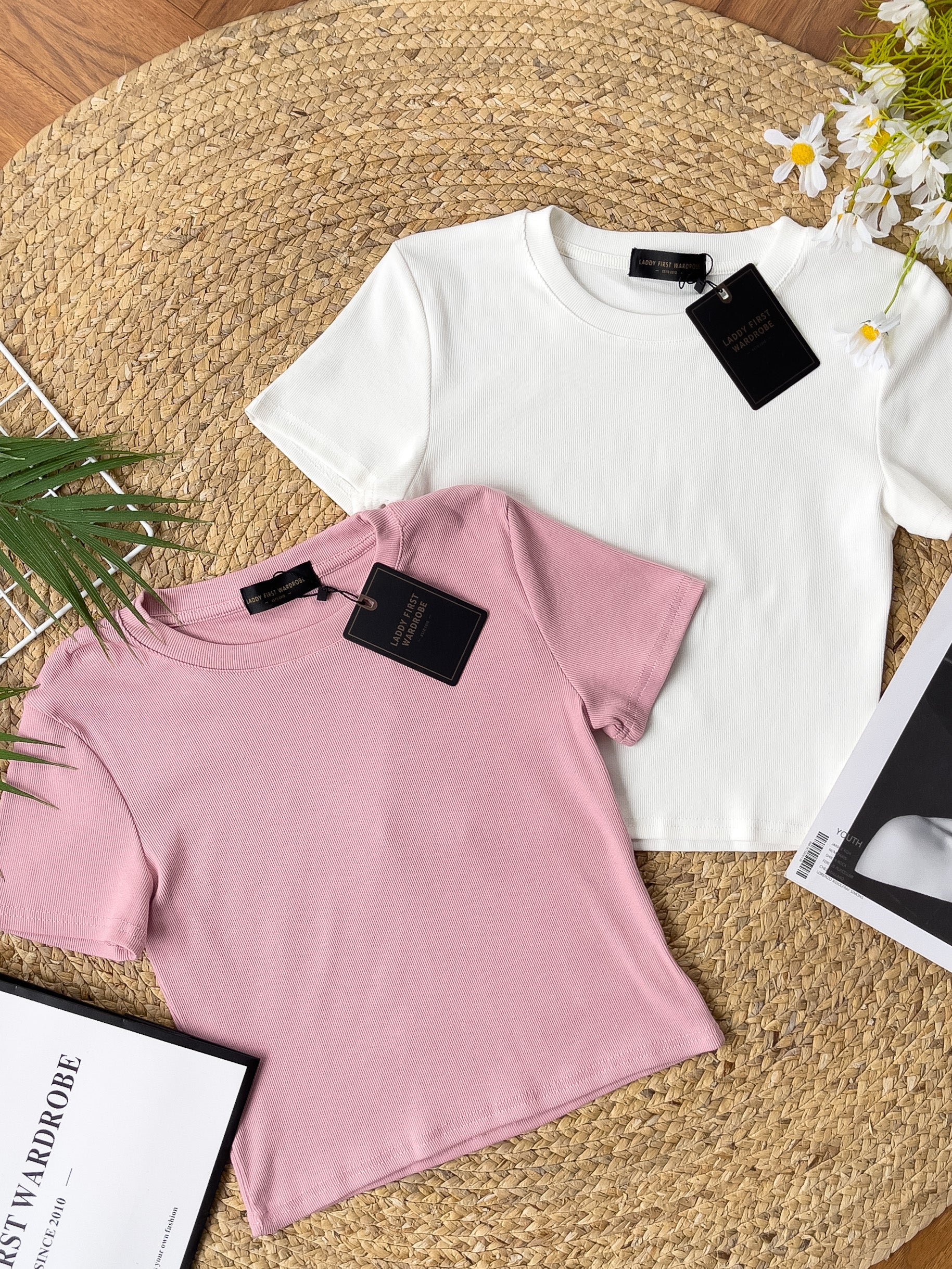 【T198】独家爆款高品质圆领短袖螺纹弹力百搭上衣 ❤❤