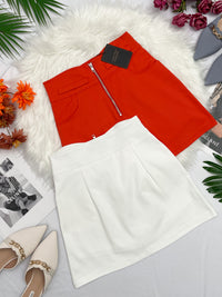 【S7565】独家爆款西装高腰百搭裤裙，前面金属拉链，有口袋 #百搭必备 【C-R1-C3】