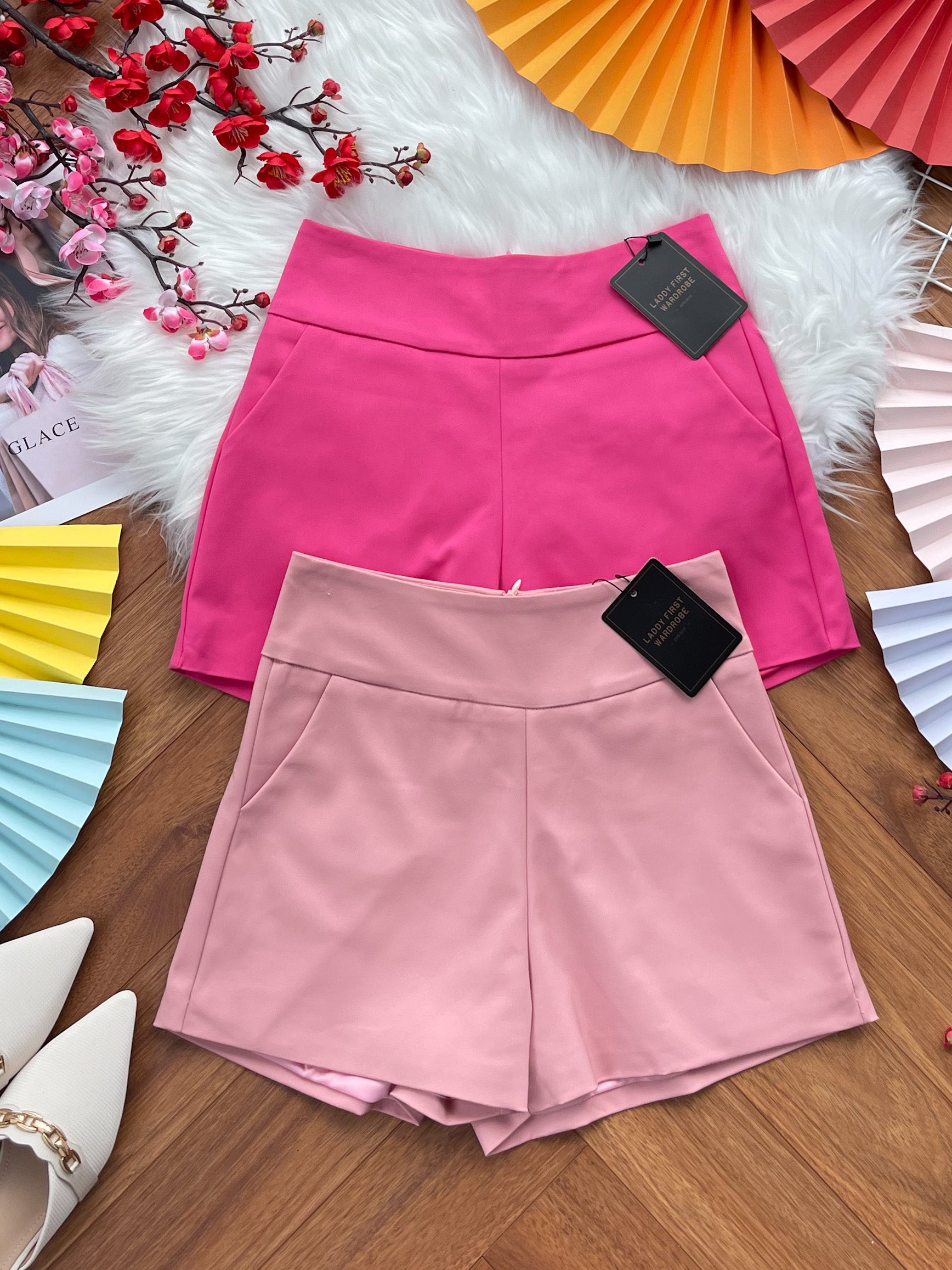 【S1445】独家爆款【万能妈妈】【有里布款📌】西装中高腰休闲百搭万能短裤，有口袋 #内有里布 ✔️ ❤️❤️【D-R2-C3】