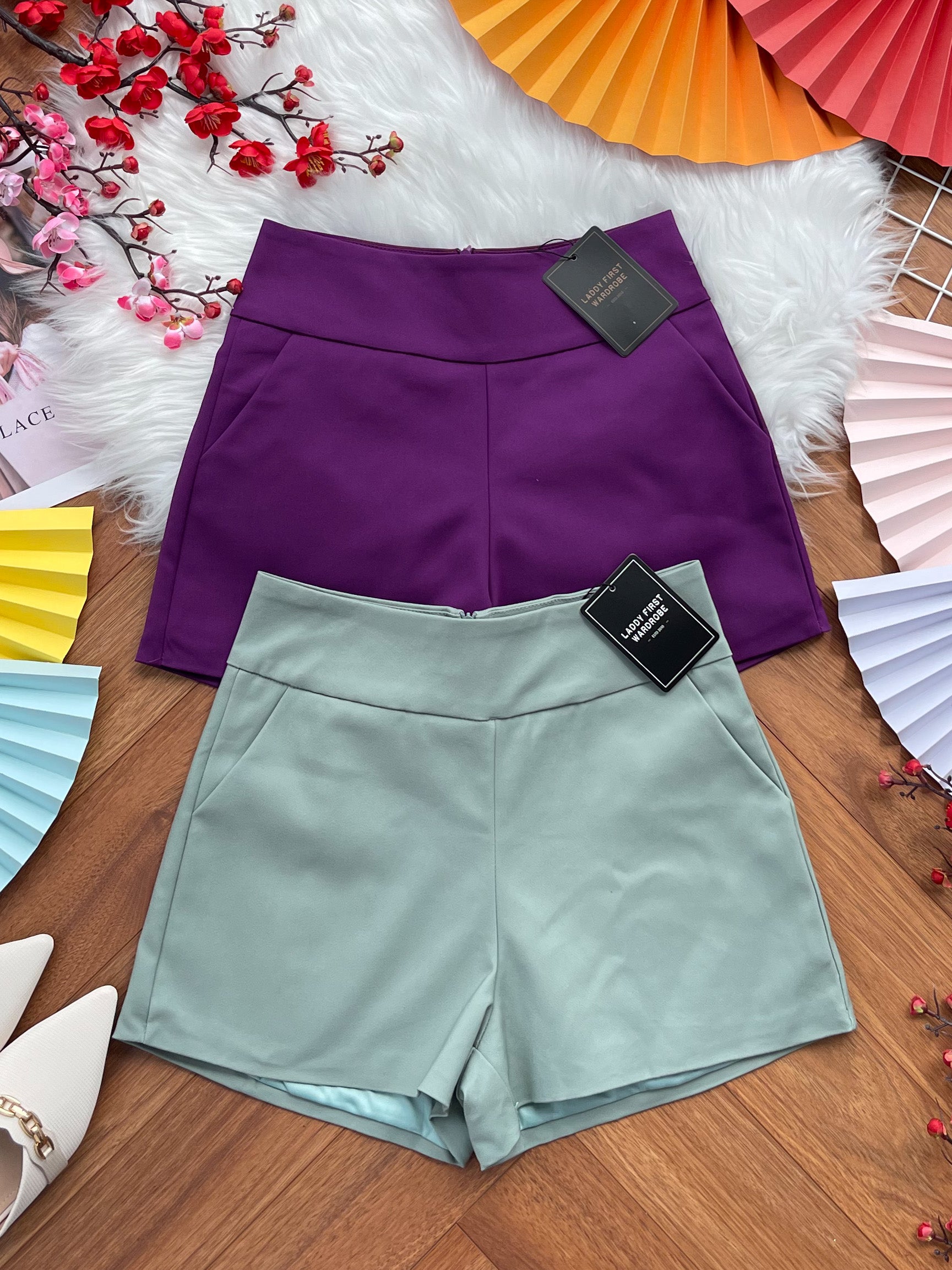 【S1445】独家爆款【万能妈妈】【有里布款📌】西装中高腰休闲百搭万能短裤，有口袋 #内有里布 ✔️ ❤️❤️【D-R2-C3】