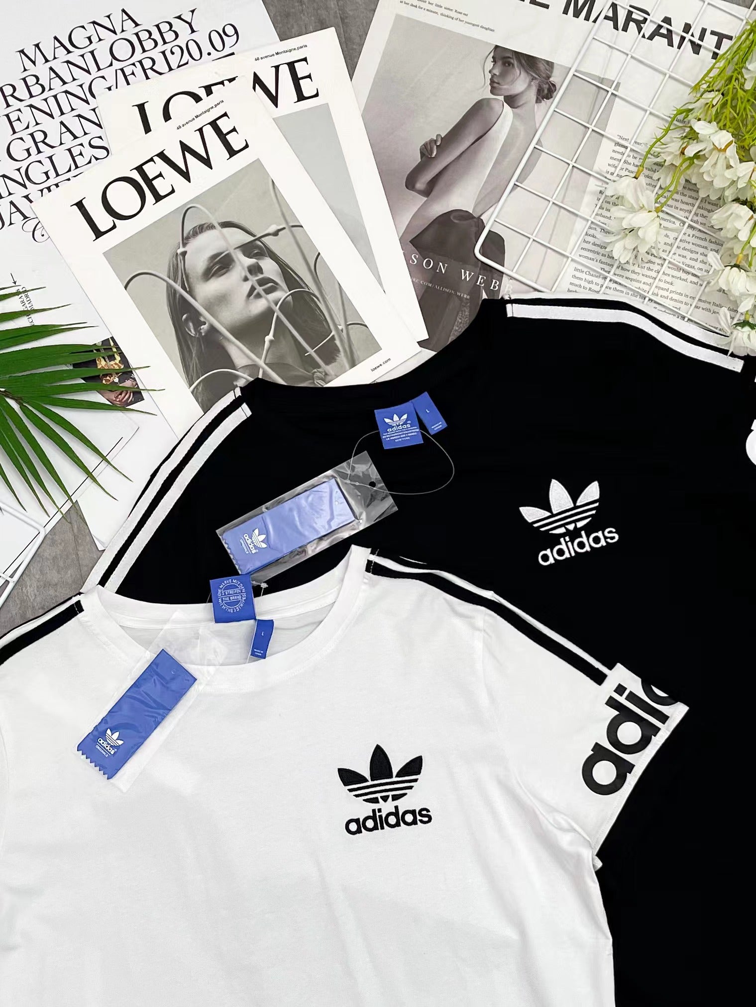 【T05033】纯棉弹力adidas刺绣休闲运动上衣