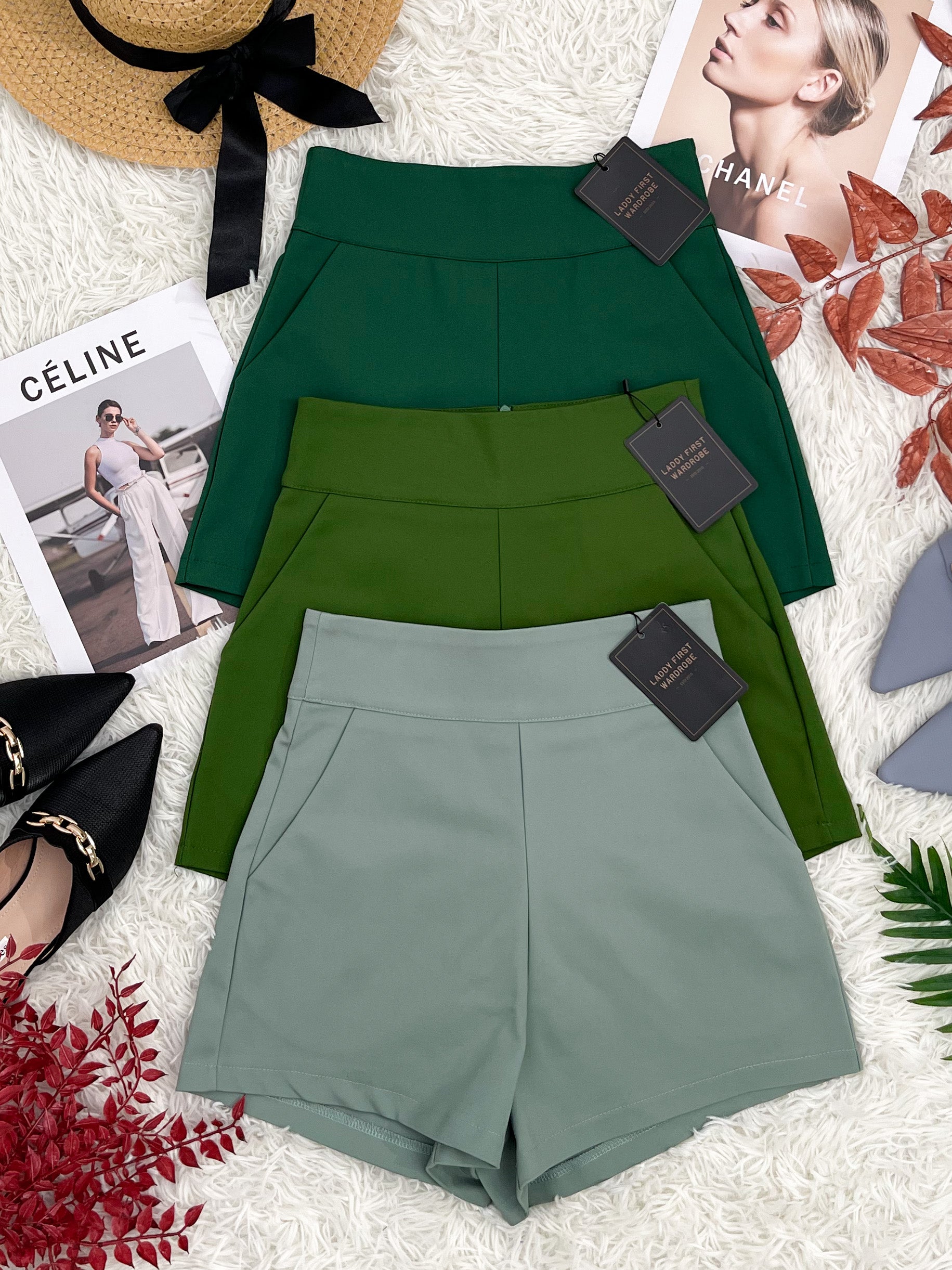 【S7885】【网站福利款✨】独家爆款【万能爸爸】西装高腰百搭短裤，后中拉链有口袋【B-R2-C6】