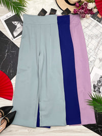 【L002】独家爆款罗马弹力高腰阔脚百搭长裤【A-R1-C1】