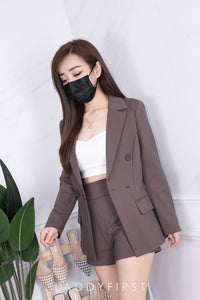 【SS210151】独家爆款高品质两件式厚实罗马套装 修身罗马外套上衣 ➕ 高腰罗马短裤 , 裤子有口袋【A-R1-C4】