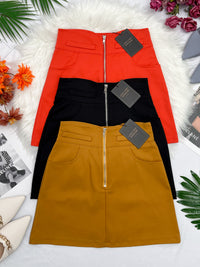 【S7565】独家爆款西装高腰百搭裤裙，前面金属拉链，有口袋 #百搭必备 【C-R1-C3】