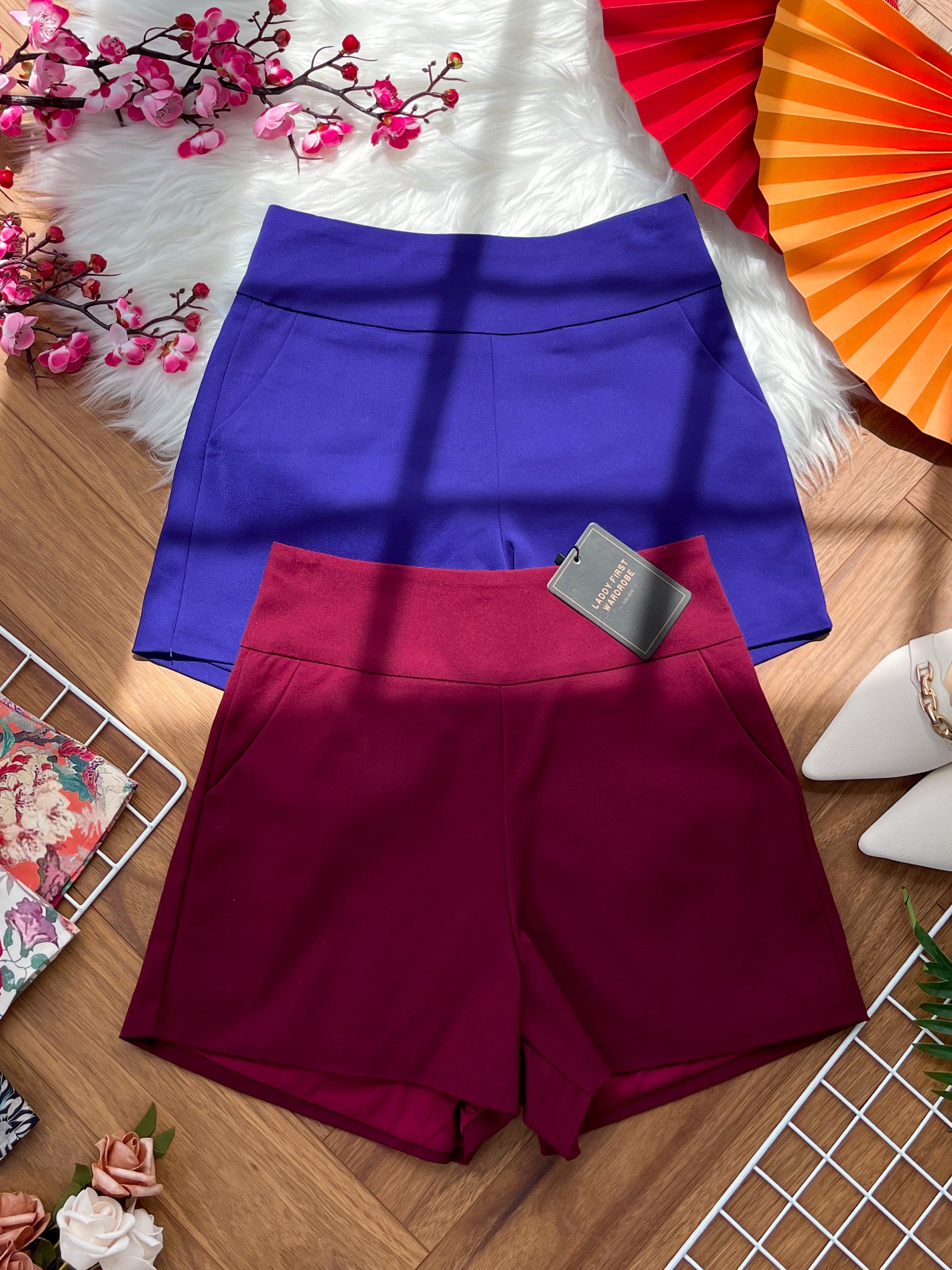 【S1445】独家爆款【万能妈妈】【有里布款📌】西装中高腰休闲百搭万能短裤，有口袋 #内有里布 ✔️ ❤️❤️【D-R2-C3】