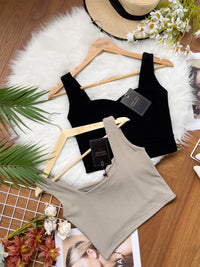 【T66162】🧧 宠粉福利回馈 🧧 独家爆款无拼缝双层爱心领无袖百搭小内搭上衣 ❤️❤️【A-R3-C3】