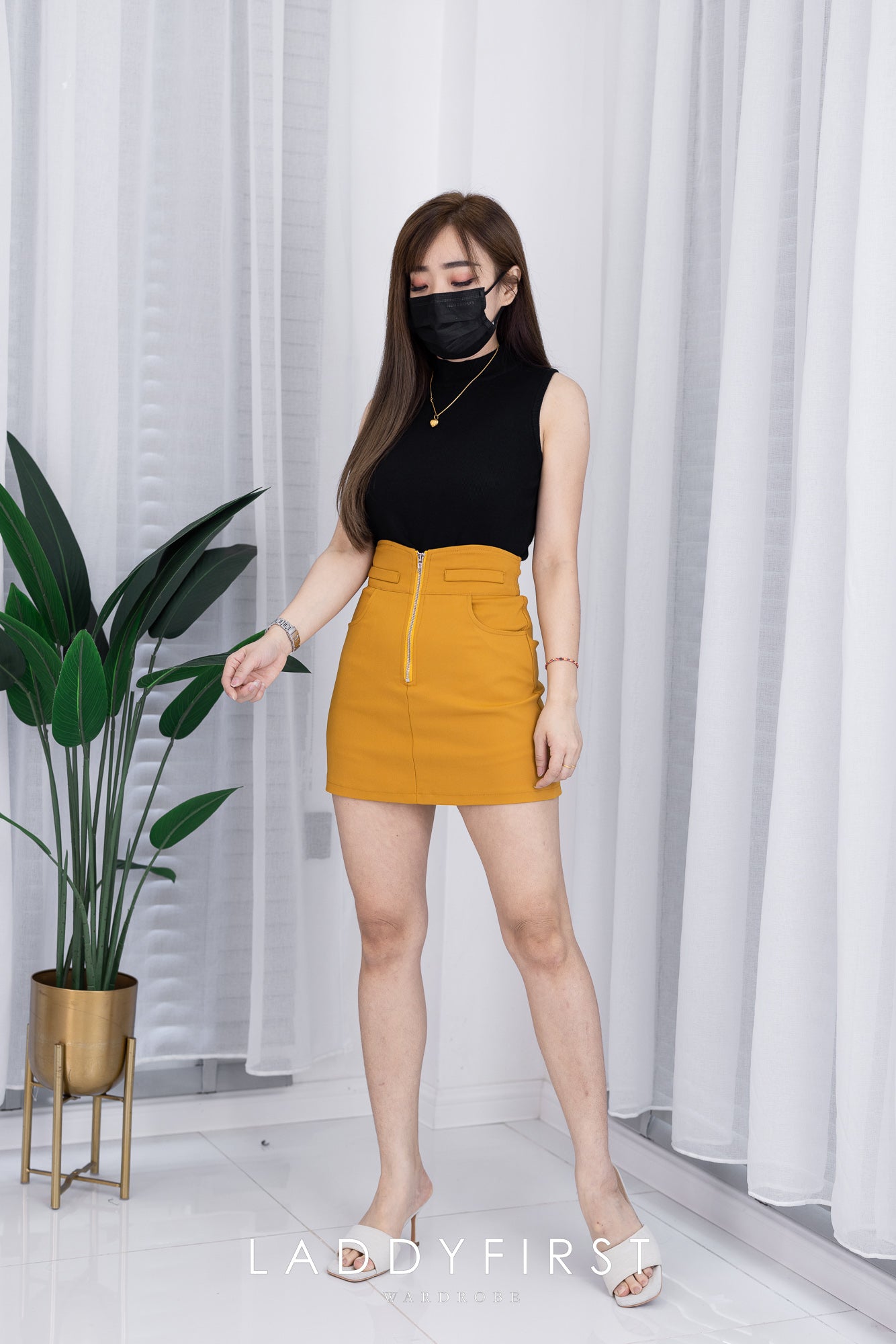 【S7565】独家爆款西装高腰百搭裤裙，前面金属拉链，有口袋 #百搭必备 【C-R1-C3】