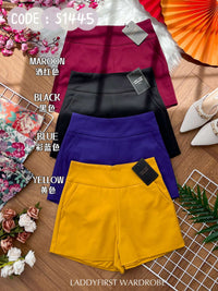 【S1445】独家爆款【万能妈妈】【有里布款📌】西装中高腰休闲百搭万能短裤，有口袋 #内有里布 ✔️ ❤️❤️【D-R2-C3】