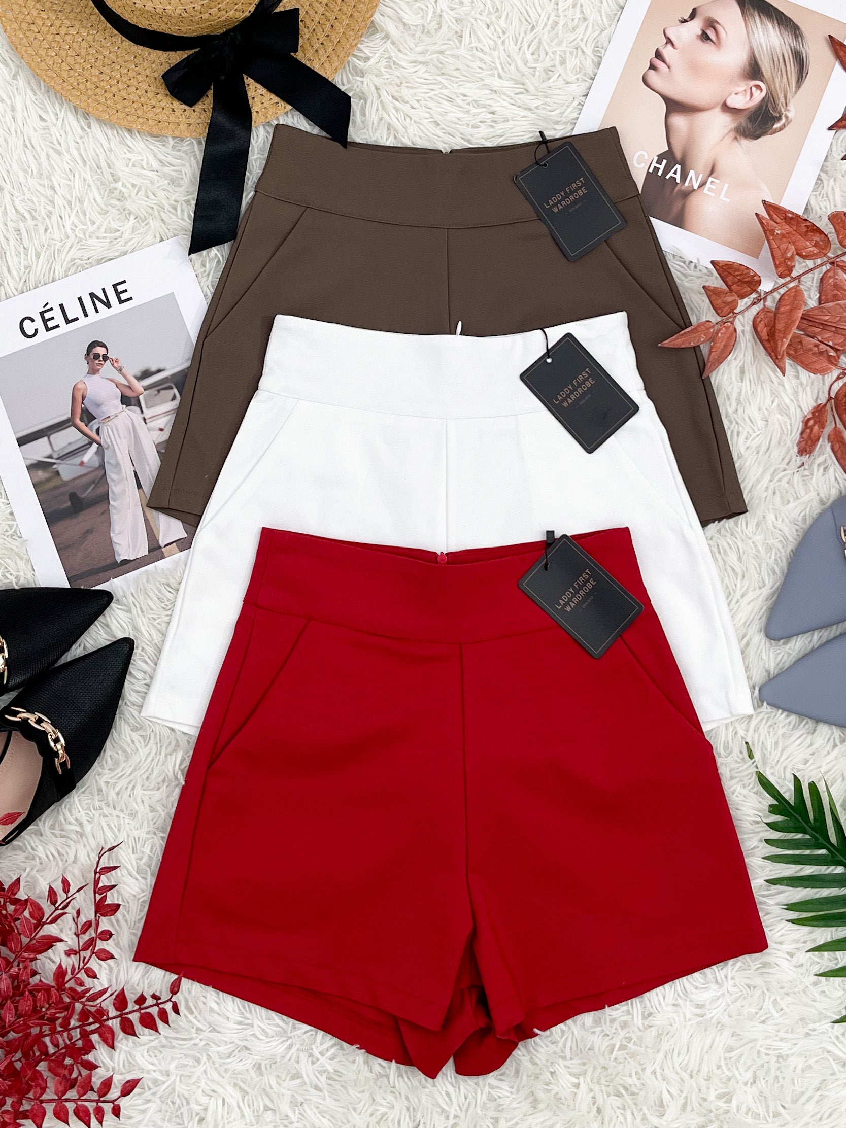 【S7885】【网站福利款✨】独家爆款【万能爸爸】西装高腰百搭短裤，后中拉链有口袋【B-R2-C6】