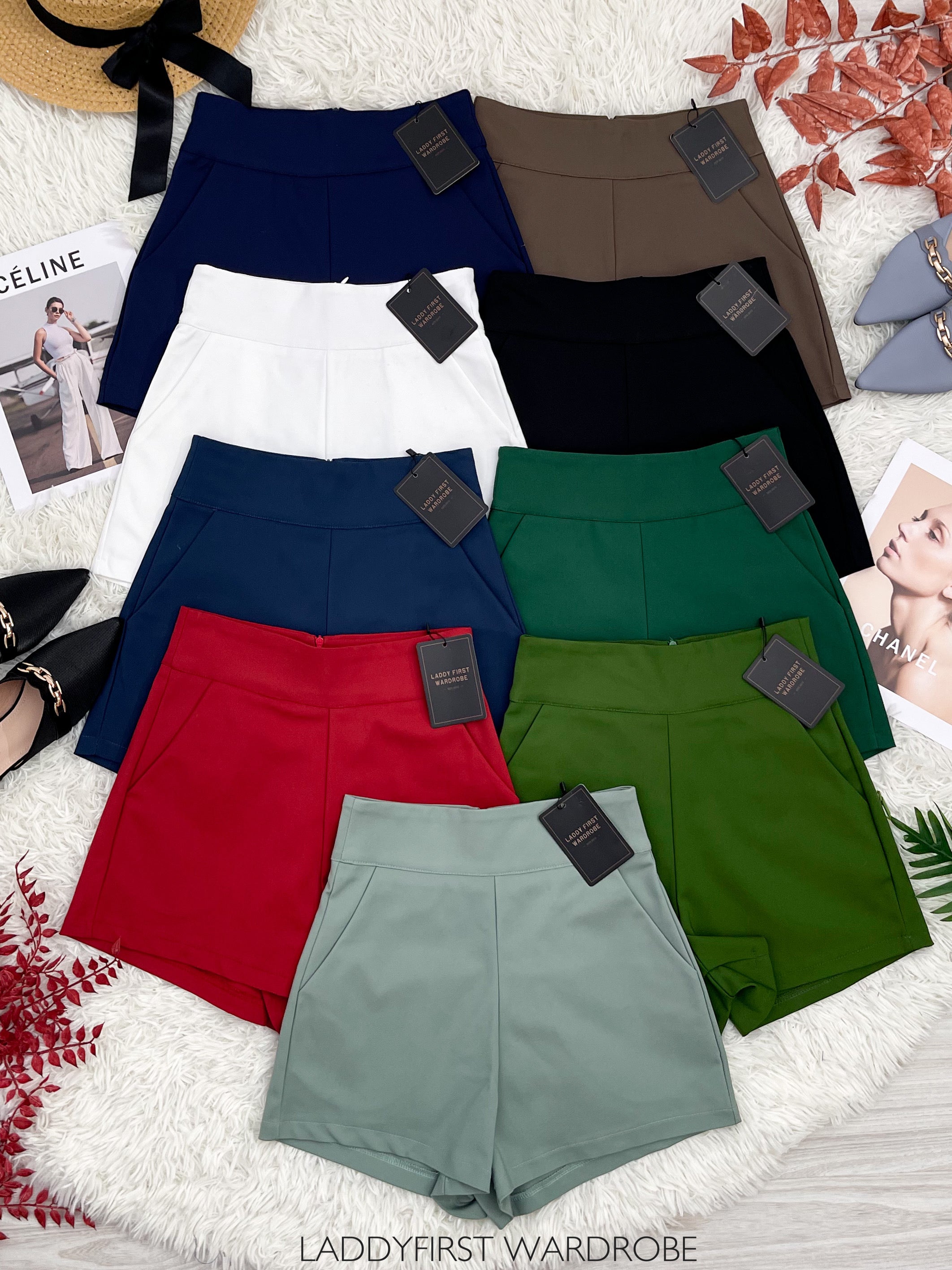 【S7885】【网站福利款✨】独家爆款【万能爸爸】西装高腰百搭短裤，后中拉链有口袋【B-R2-C6】