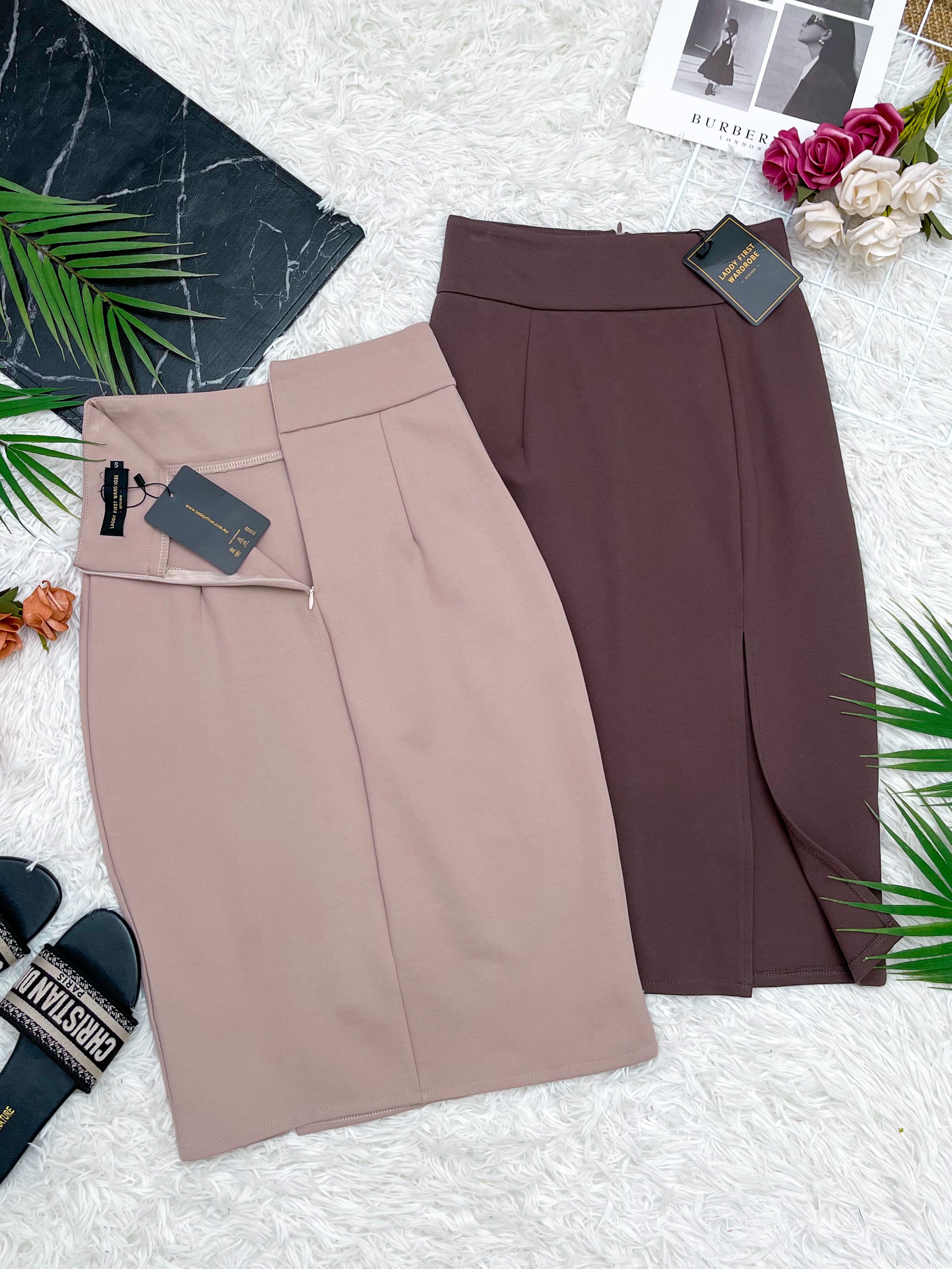 【L2272】罗马弹力开叉高腰裙子 ❤️❤️ 【A-R1-C1】