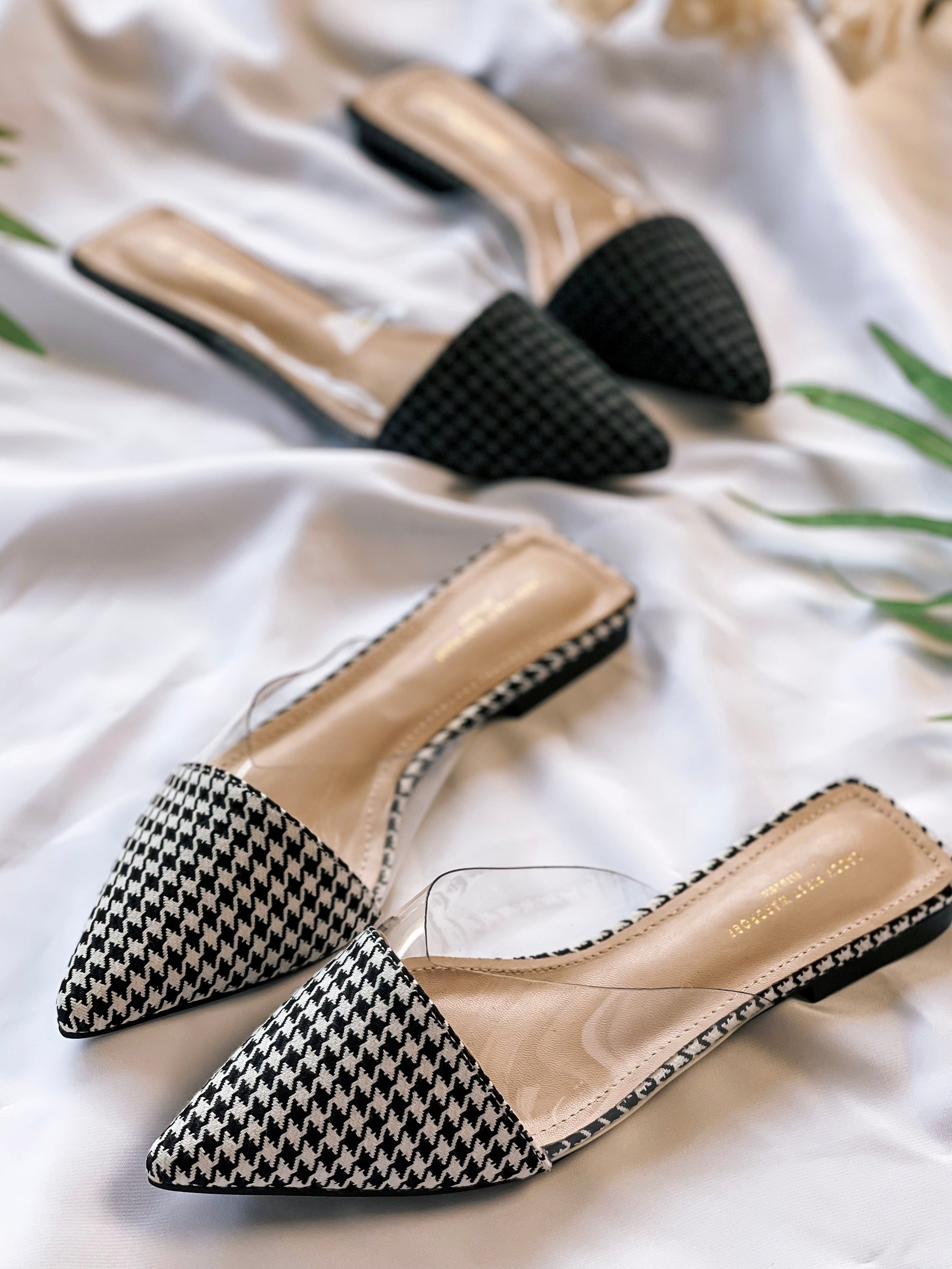 独家爆款平底千鸟格鞋子