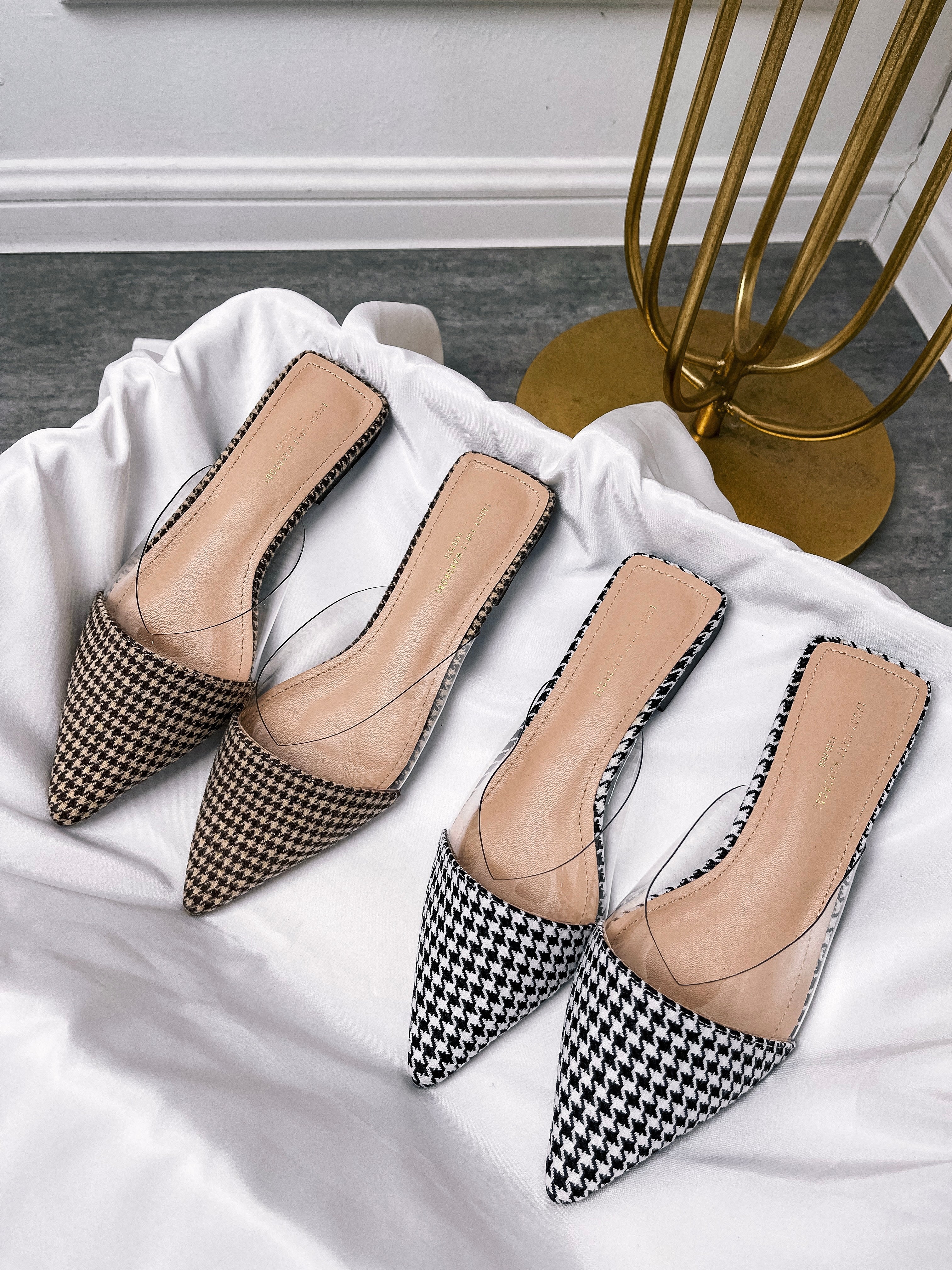 独家爆款平底千鸟格鞋子