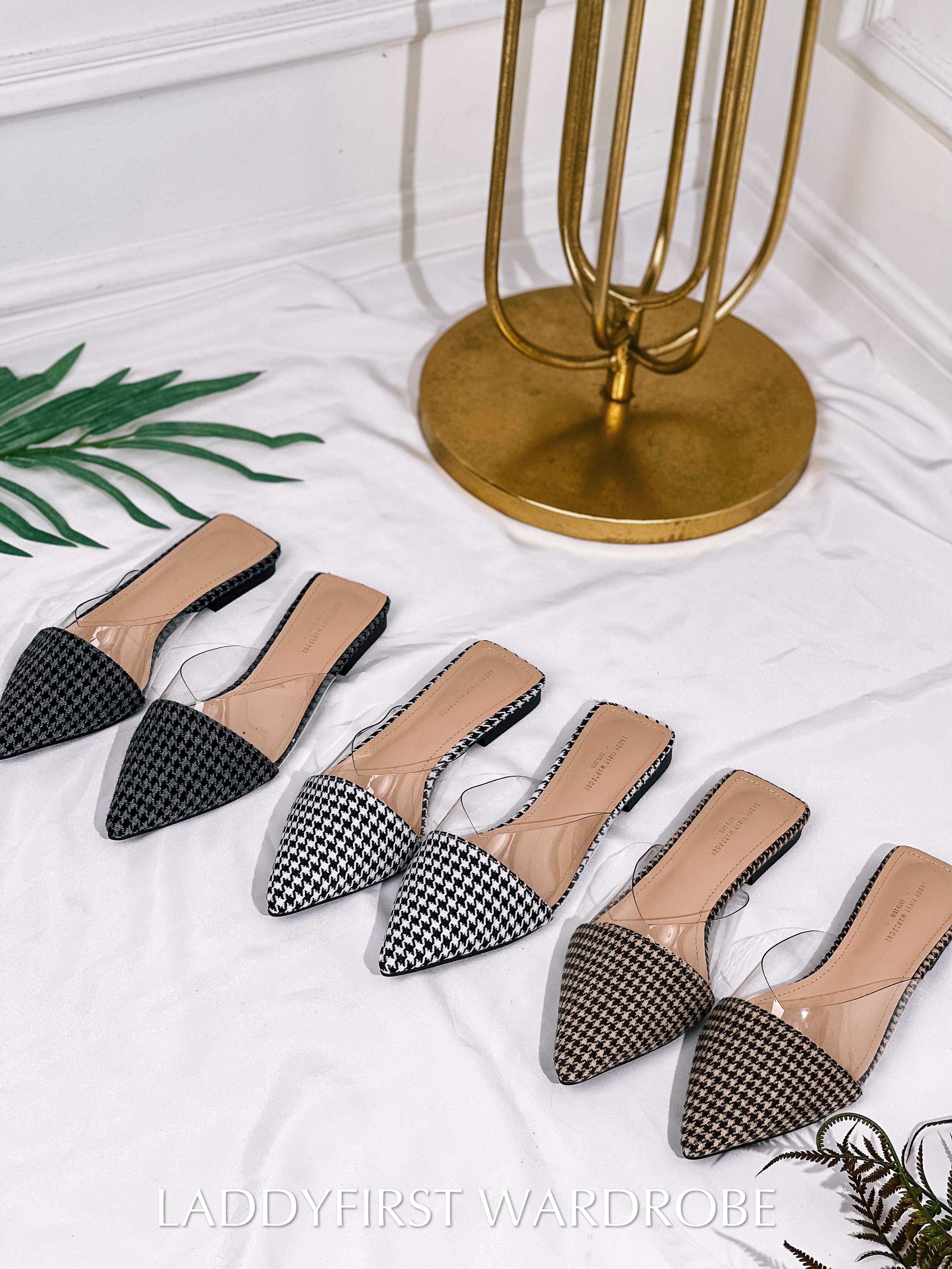 独家爆款平底千鸟格鞋子