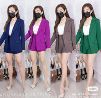 【SS210151】独家爆款高品质两件式厚实罗马套装 修身罗马外套上衣 ➕ 高腰罗马短裤 , 裤子有口袋【A-R1-C4】